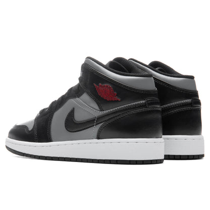 Air Jordan 1 Mid (GS) - Black/Gym Red/Particle Grey