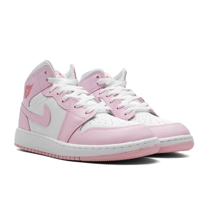 Air Jordan 1 Mid (GS) - Pink Foam/White/Fire Red