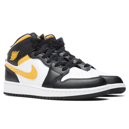 Air Jordan 1 Mid (GS) - White/Pollen/Black