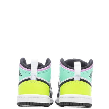 Air Jordan 1 Mid (TD) - White/Volt