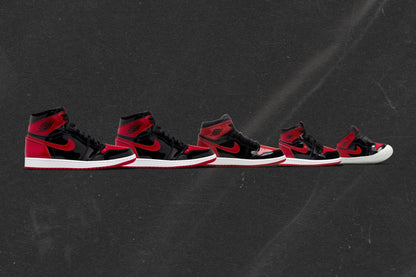 Air Jordan 1 Retro High OG (PS) 'Patent Bred' - Black/Varsity Red/White
