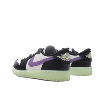 Air Jordan 1 Retro Low OG (PS) - Black/Black Raspberry/Volt Tint