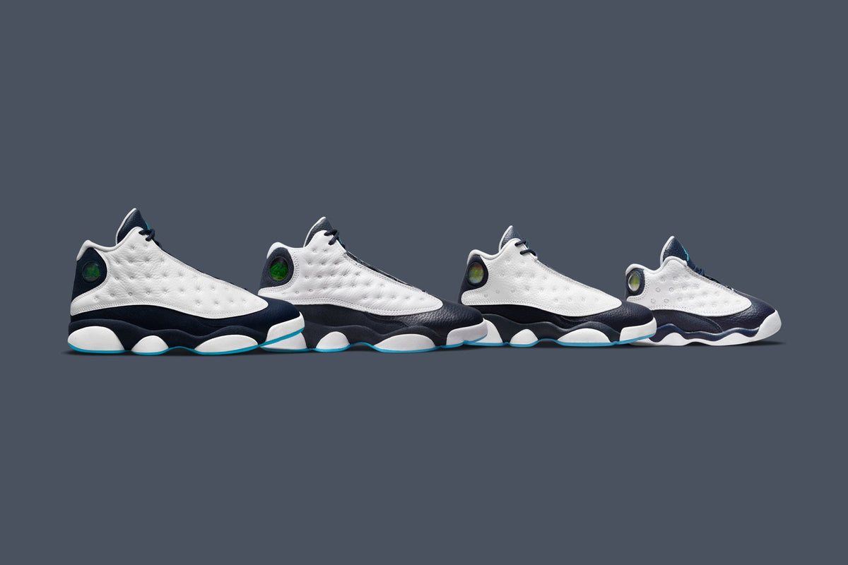 Air Jordan 13 Retro (TD) 'Obsidian' - White/Dark Powder Blue