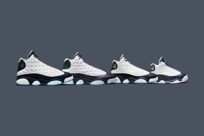 Air Jordan 13 Retro (PS) 'Obsidian' - White/Dark Powder Blue