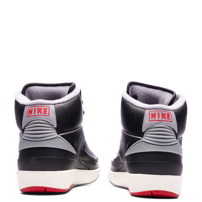 Air Jordan 2 Retro (GS) 'Black Cement' - Black/Cement Grey/Fire Red