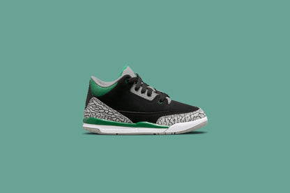 Air Jordan 3 Retro (PS) "Pine Green" - Black/Pine Green/Silver