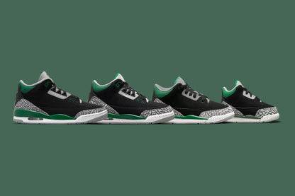 Air Jordan 3 Retro (GS) "Pine Green" - Black/Pine Green/Silver