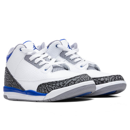 Air Jordan 3 Retro (PS) 'Racer Blue' - White/Cement Grey