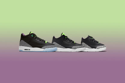 Air Jordan 3 Retro SE (PS) 'Electric Green' - Black/Violet Shock