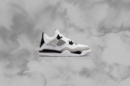 Air Jordan 4 Retro (PS) - White/Black/Neutral Grey