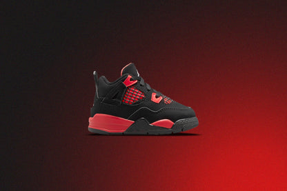 Air Jordan 4 Retro (TD) "Red Thunder" - Black/Red