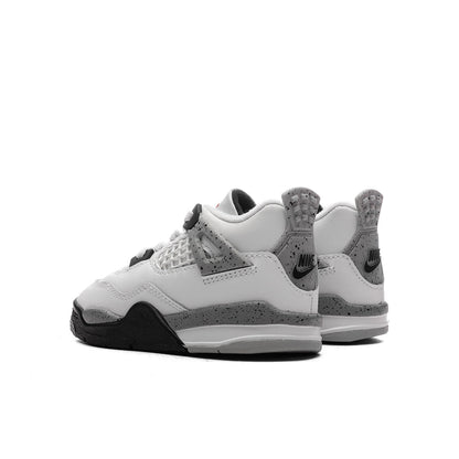 Air Jordan 4 Retro OG 'White Cement' (TD) - Summit White/Fire Red/Cement Grey/Black