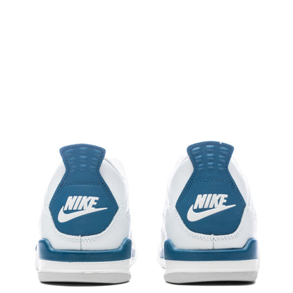 Jordan 4 Retro (PS) 'Industrial Blue' - Off White/Military Blue/Neutral Grey