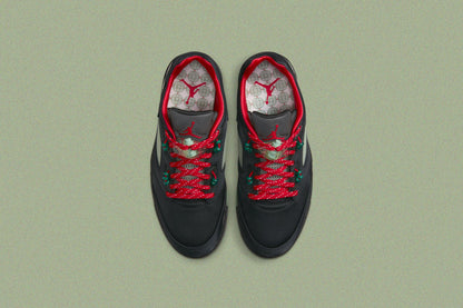 Air Jordan 5 Retro Low SP x CLOT - Black/Classic Jade/Fire Red