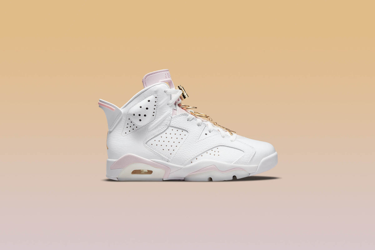 Women's Air Jordan 6 Retro 'Gold Hoops' - White/Metallic Gold