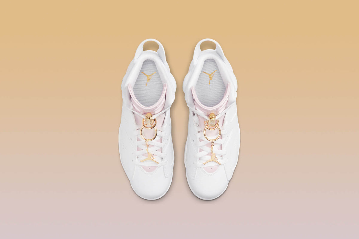 Women's Air Jordan 6 Retro 'Gold Hoops' - White/Metallic Gold