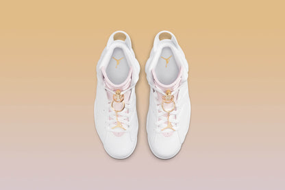 Women's Air Jordan 6 Retro 'Gold Hoops' - White/Metallic Gold