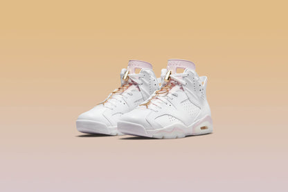 Women's Air Jordan 6 Retro 'Gold Hoops' - White/Metallic Gold
