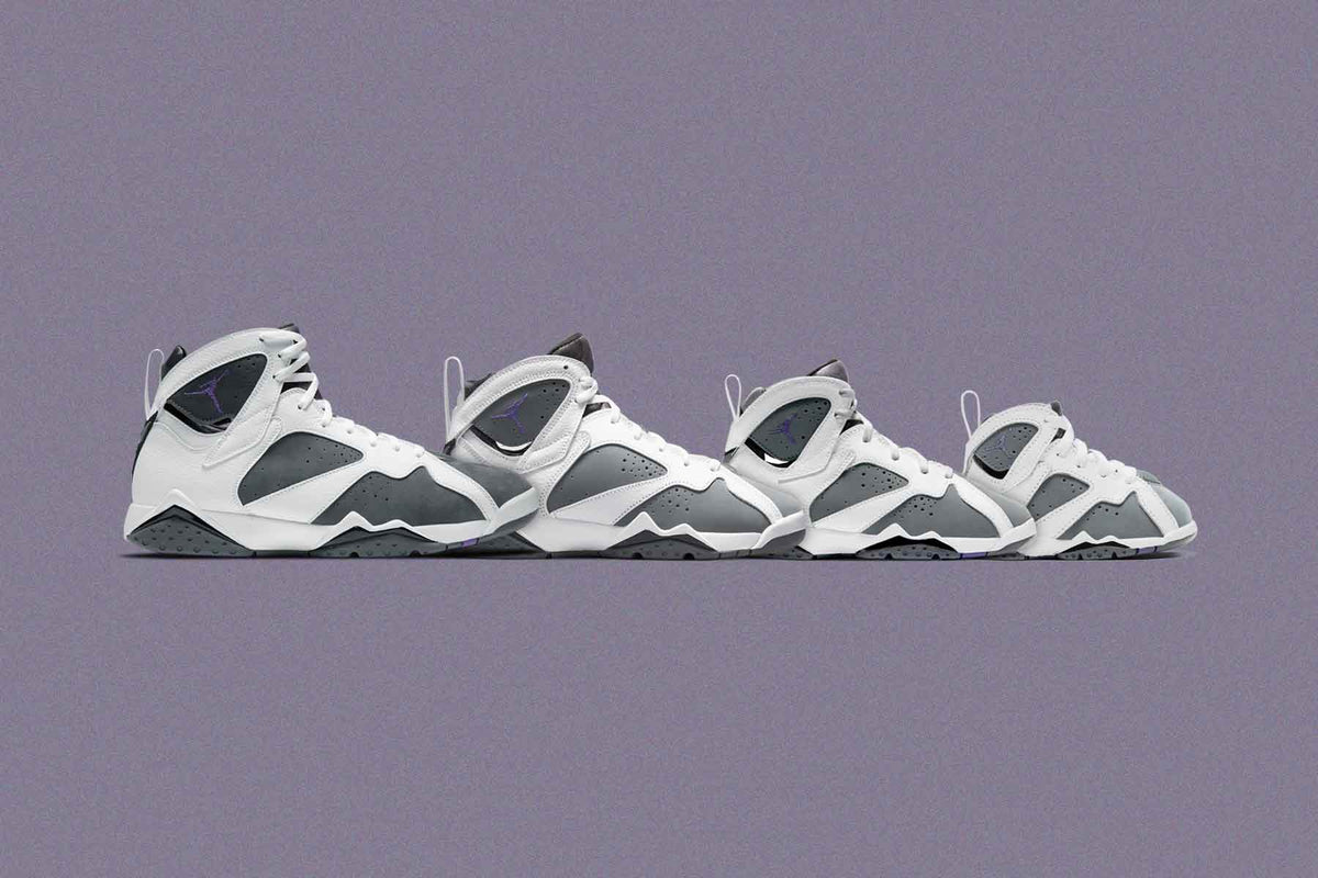 Air Jordan 7 Retro (GS) "Flint" - White/Varsity Purple