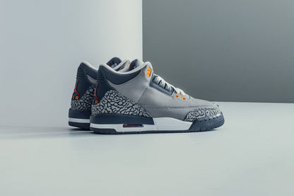 Air Jordan 3 Retro (GS) "Cool Grey" - Silver/Sport Red