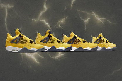 Air Jordan 4 Retro (TD) 'Lightning' - Tour Yellow/Dark Blue Grey