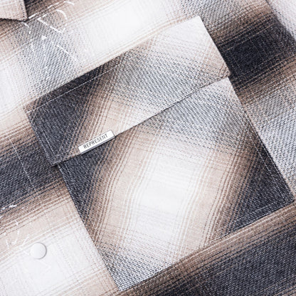 All Over Initial Flannel - Latte