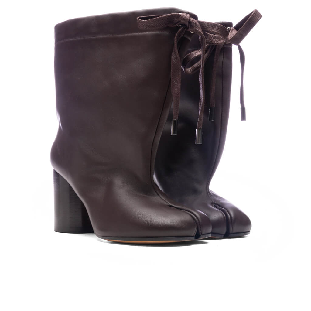 Brown Tabi Drawstring Ankle Boots - Chic Brown - Chic Brown