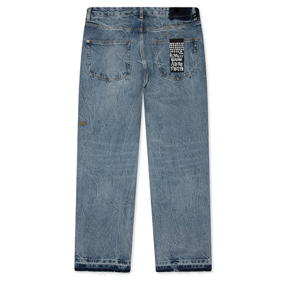 Anti K Trashed 1999 Pant - Public Blue