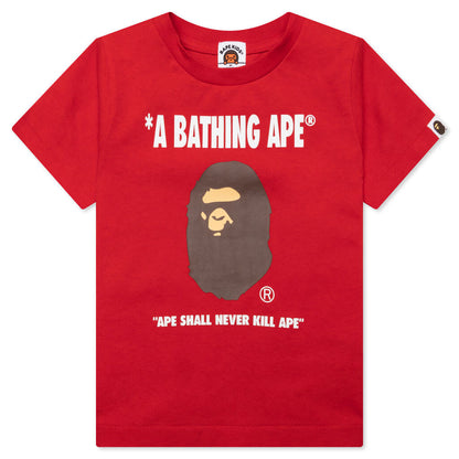 Kids Ape Head Tee - Red