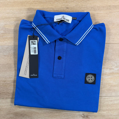 Stone Island Patch Logo Polo Shirt in Bright Blue
