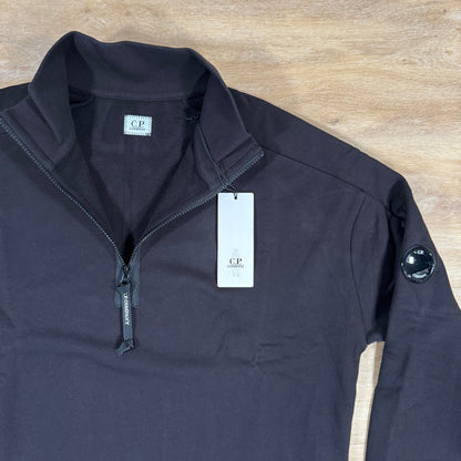 C.P. Company Diagonal Raised Half-Zip Lens Sweatshirt in Black