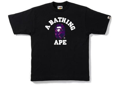 BAPE CAMO COLLEGE T-SHIRT BLACK/PURPLE
