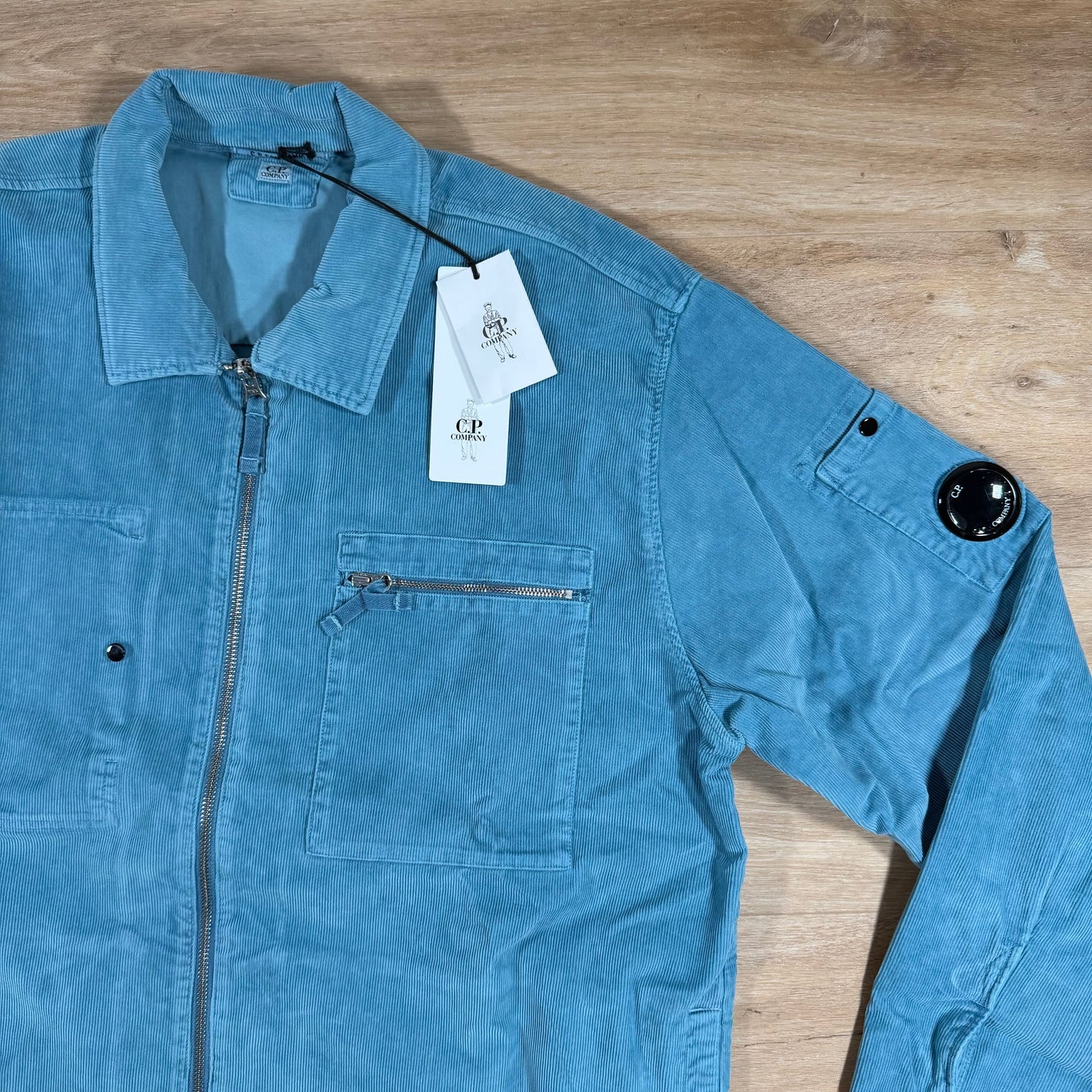 C.P. Company Corduroy Lens Overshirt in Aegean Blue
