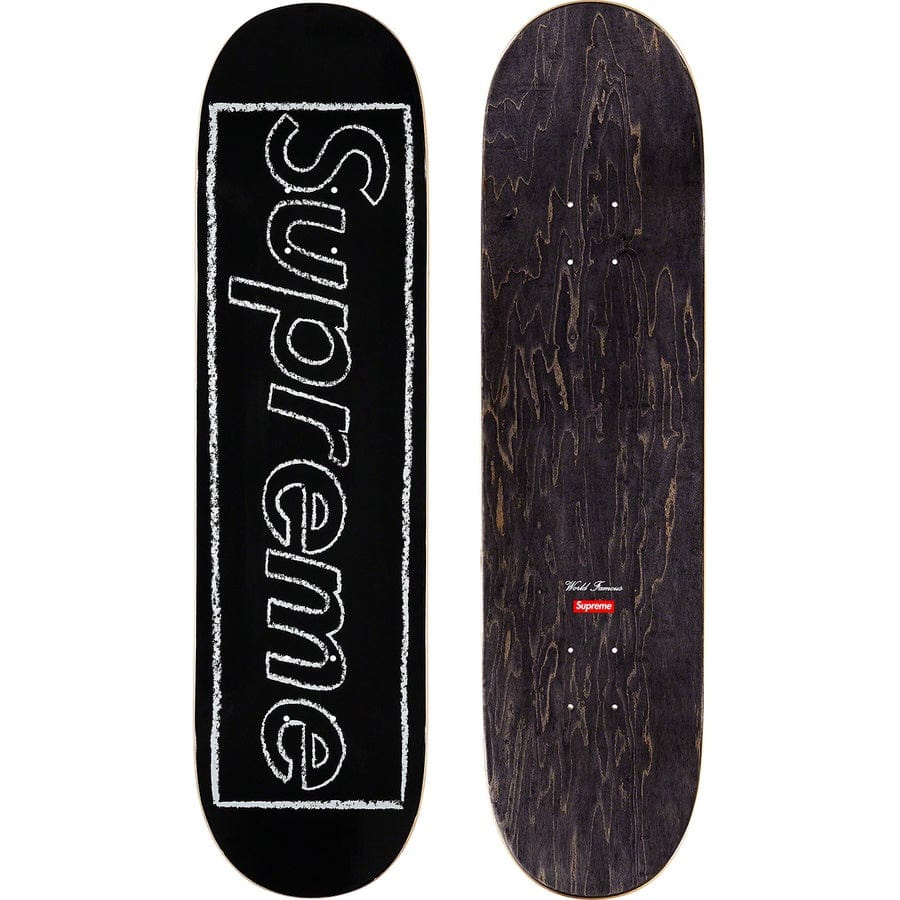 SUPREME KAWS CHALK LOGO SKATEBOARD DECK BLACK