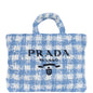 Prada Large Check Crochet Tote Bag