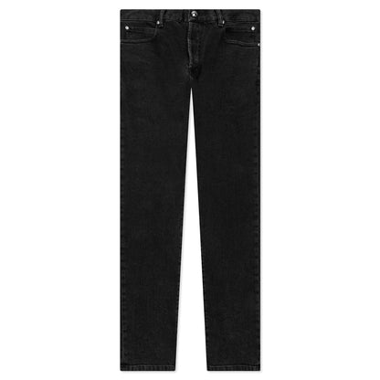 6-Pocket Slim Acid Wash Denim Pants - Noir Delave