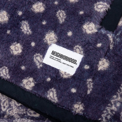 Bandana Pattern Fleece Jacket - Navy