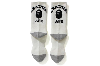 BAPE COLLEGE SOCKS WHITE