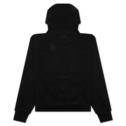 Baroque Embossing Hoodie - Black