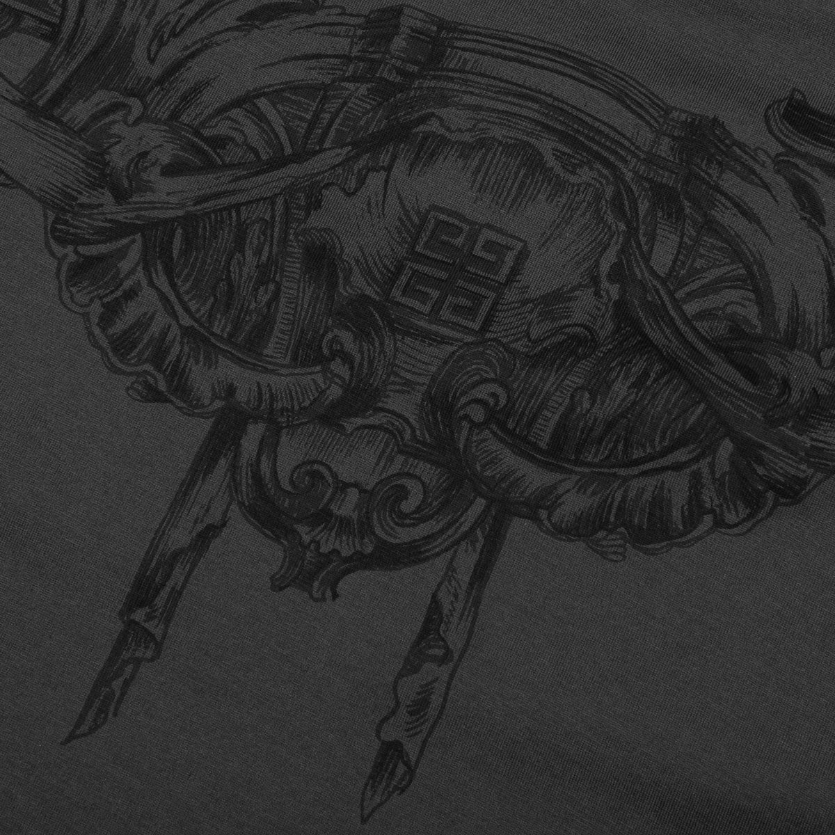 Baroque Print S/S T-Shirt - Charcoal