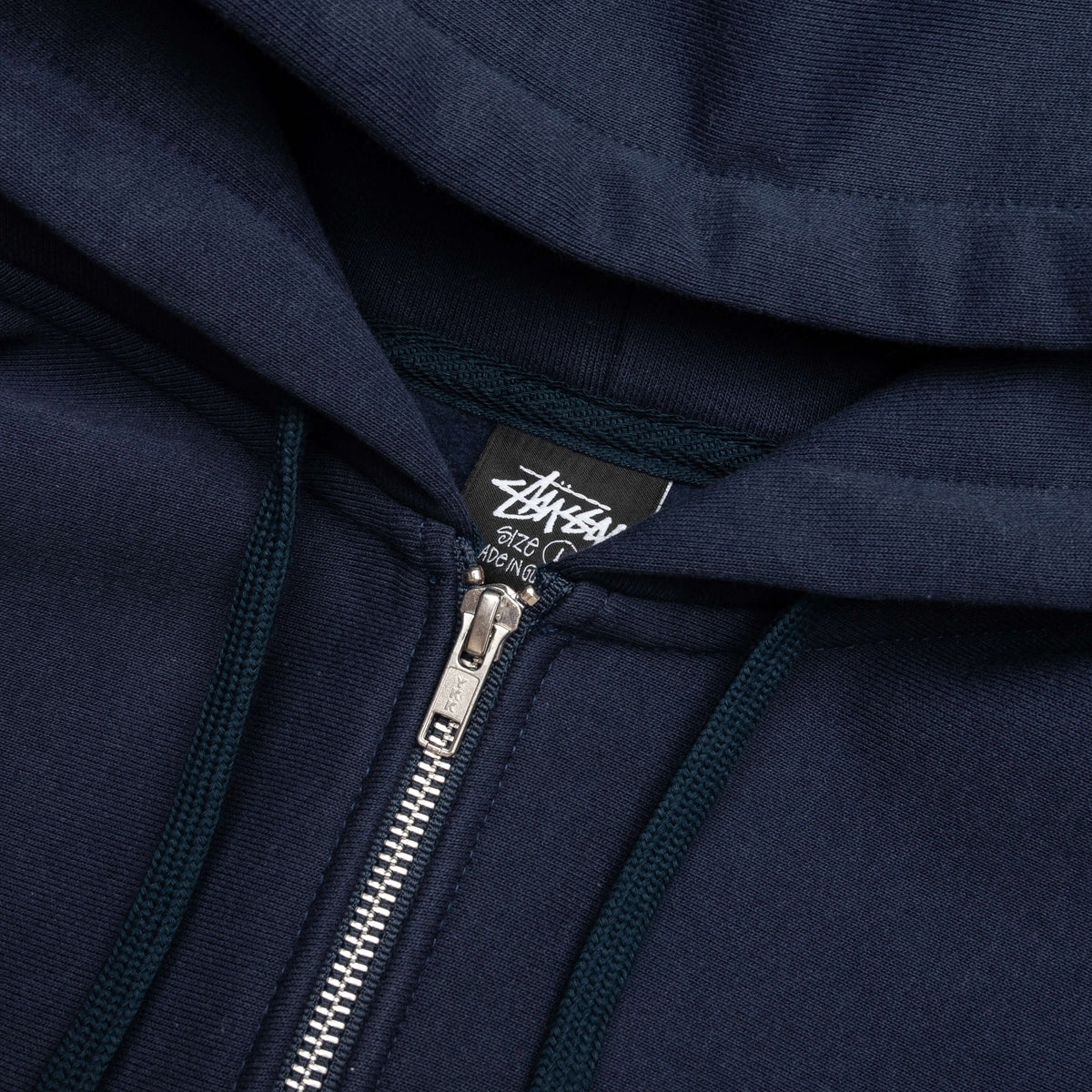 Basic Stussy Zip Hoodie - Navy