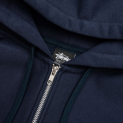 Basic Stussy Zip Hoodie - Navy