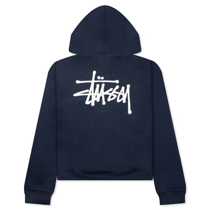 Basic Stussy Zip Hoodie - Navy
