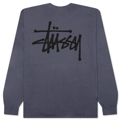 Basic Stussy Pigment Dyed L/S Tee - Indigo