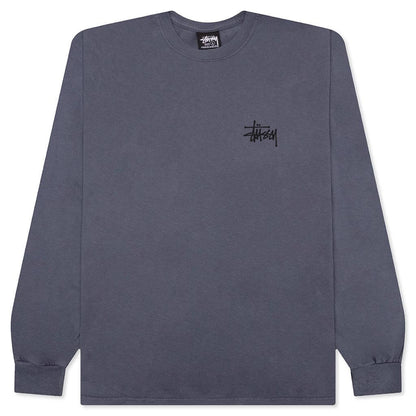 Basic Stussy Pigment Dyed L/S Tee - Indigo