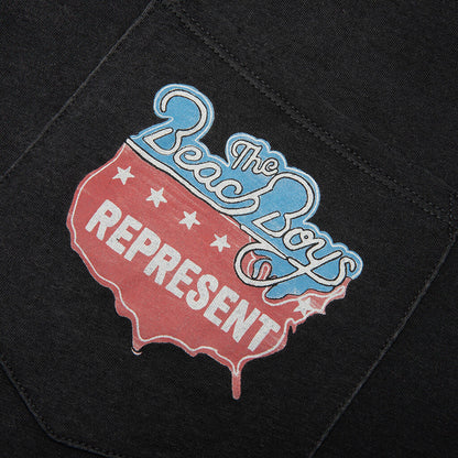 Represent x Beach Boys Americas Band T-Shirt - Stained Black