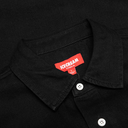 Black Dog S/S Cropped Fit Woven Shirt - Black Caramel