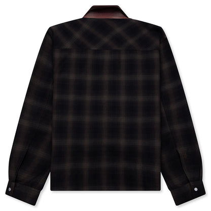 Bonded Reversible Check Shirt - Nero
