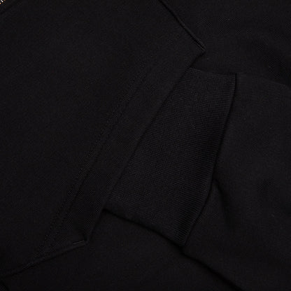 Fleece Zipped Hoodie with Hubert Objects Print- Black