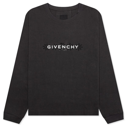 Tarot Print Boxy Fit Long Sleeve T-Shirt - Rosewood